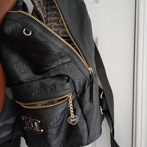 Juicy Couture Black Backpack with Gold Details